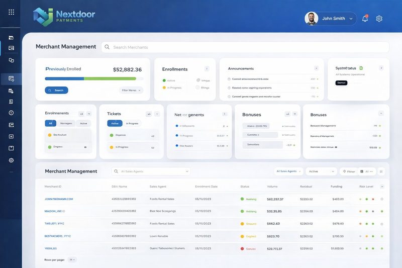 Nextdoor Payments agent CRM dashboard