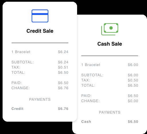 Dual pricing receipt comparison showing card price and cash price